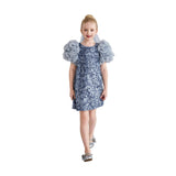 Blue Seliora Floral Embellished Dress