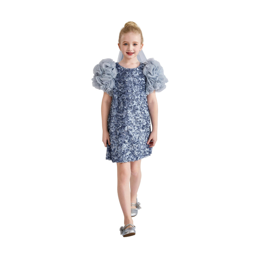 Blue Seliora Floral Embellished Dress