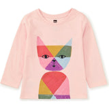 Rainbow Graphic Print Crew Neck Long Sleeve T-Shirt, Pink