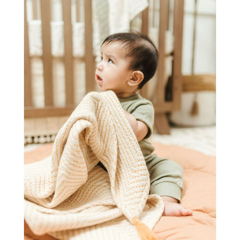 Marigold Chevron Blanket