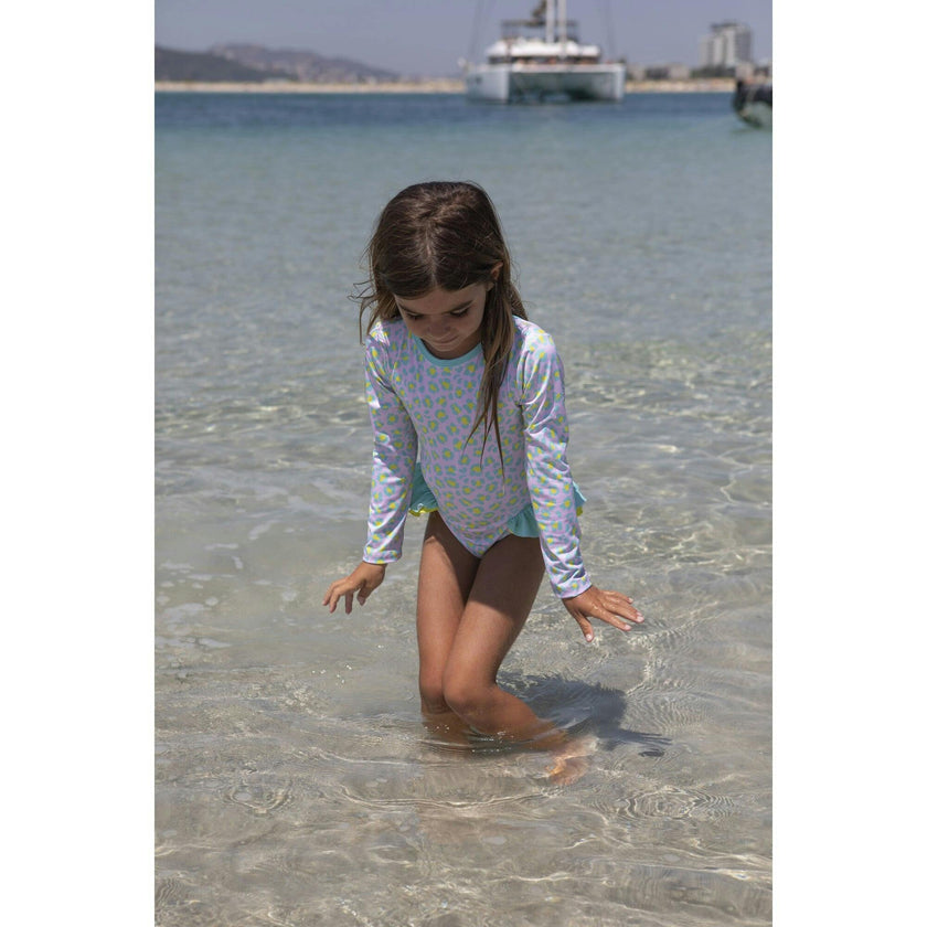 Candy animal dots long sleeve swimsuit