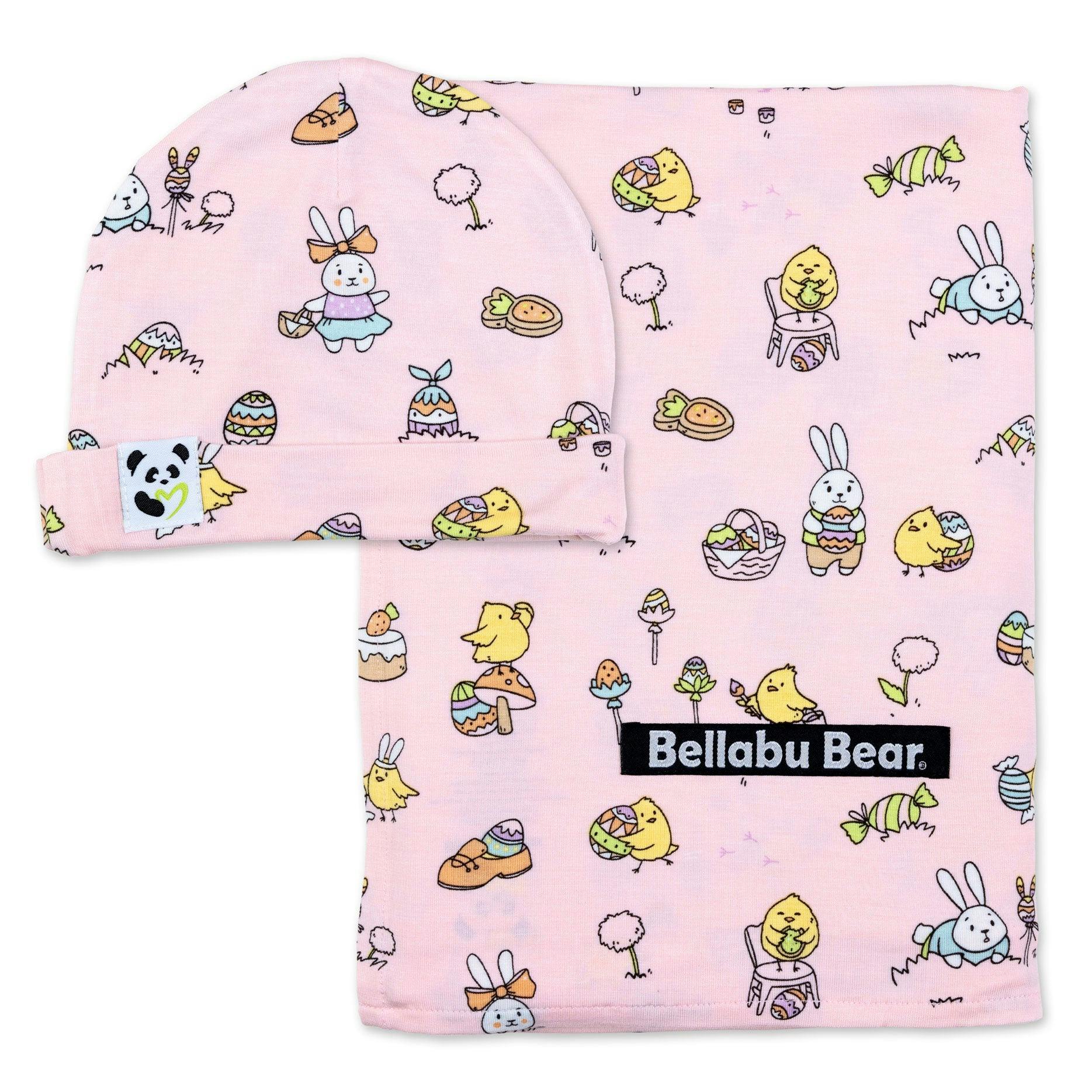 Easter Pink Bamboo Swaddle & Beanie Set