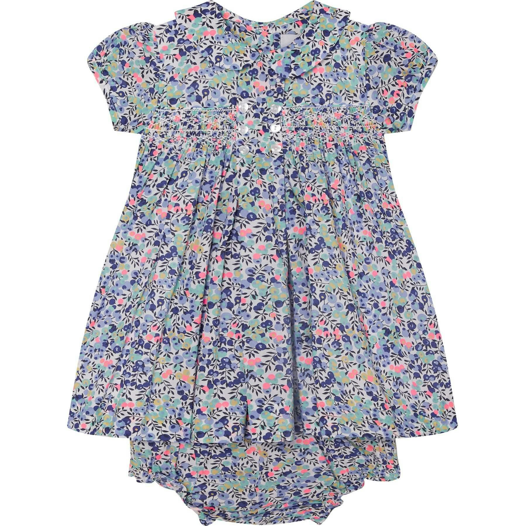 Made With Liberty Fabric Smocked Baby Dress Klee
