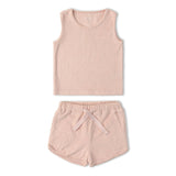 Organic Sleeveless Tee & Shorts Set - Blush