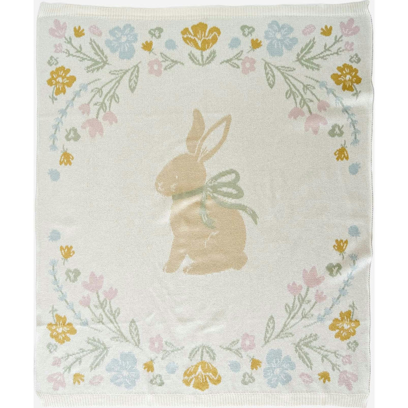 Pastel Bunny Blanket and Plush Toy Taupe Gift Set