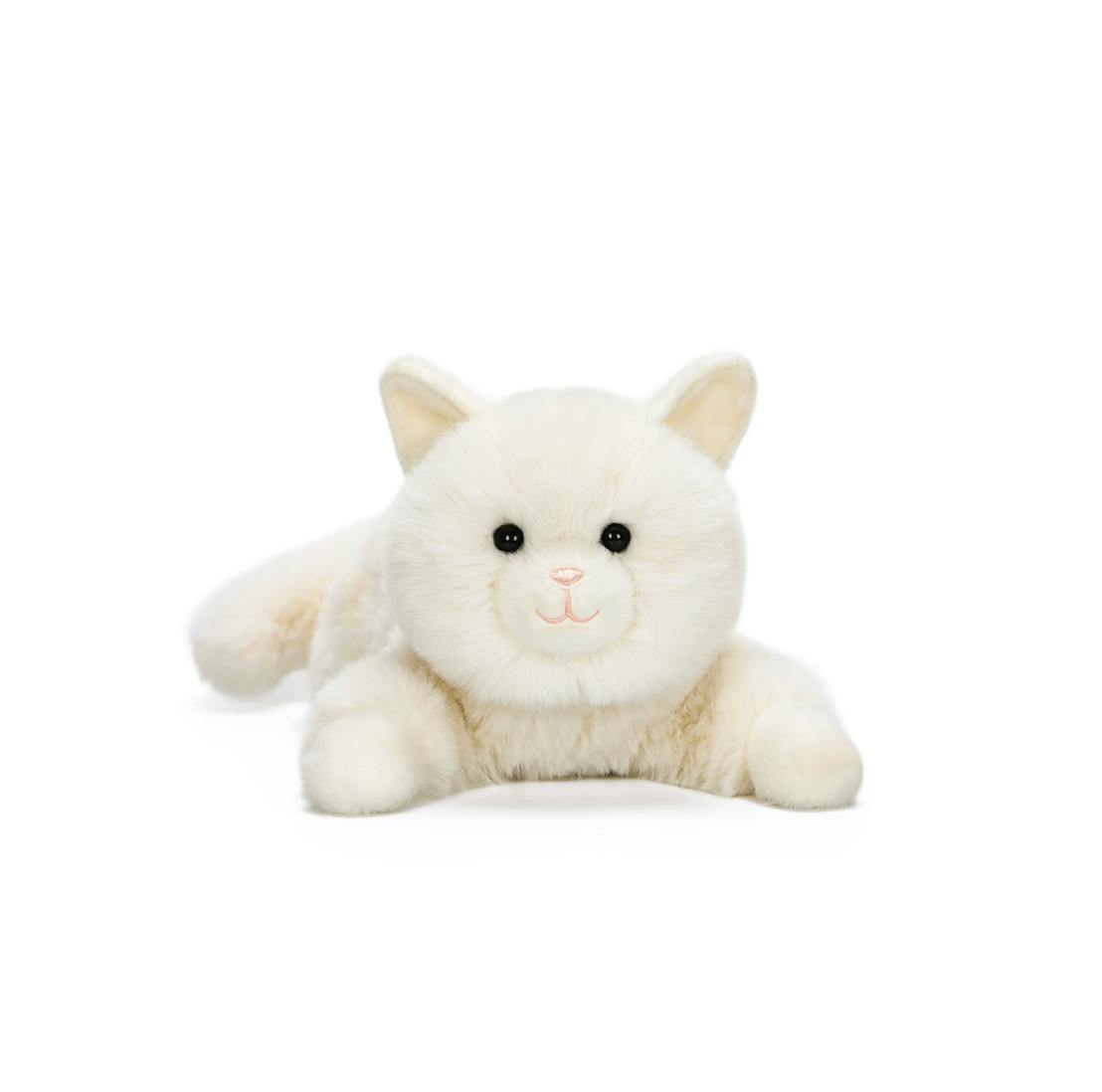 McHugs Lazy Yogurt White Cat Weighted Plush Animal 25 cm