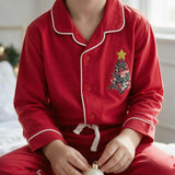 Liberty of London children's Christmas tree classic pyjamas - red