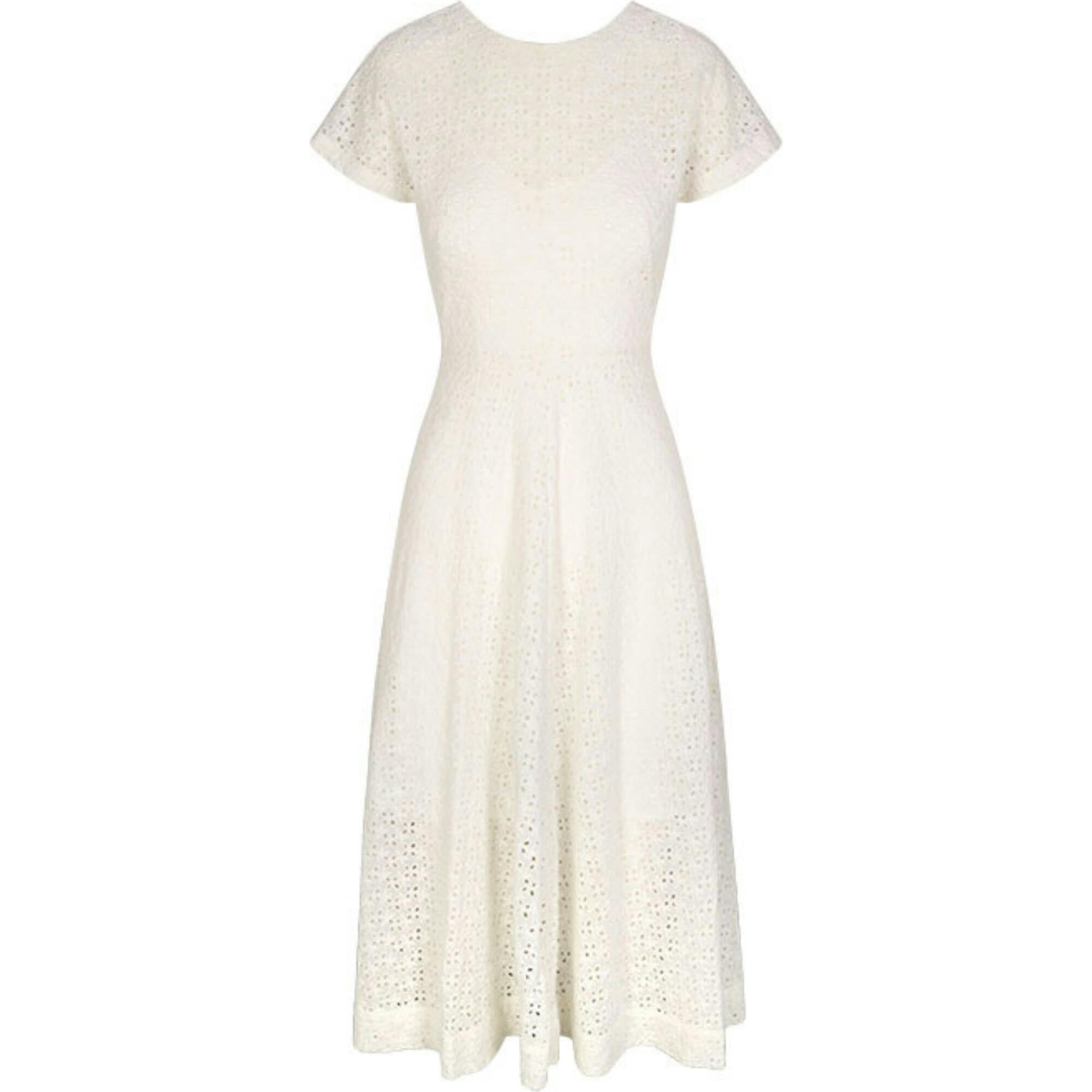 Celia Dress in Vanilla Eyelet