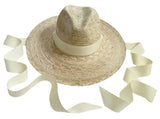 Zinnia Sun Hat - Long Ivory Grosgrain Ribbon