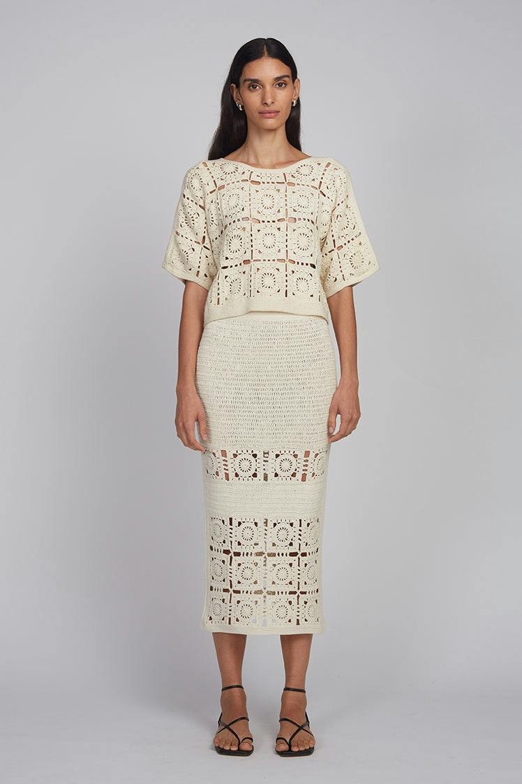 JANA CROCHET SKIRT | IVORY
