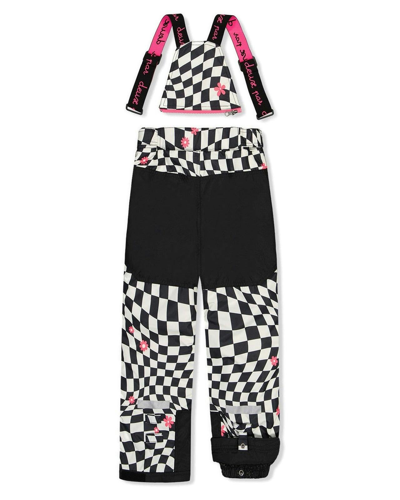 Two Piece Teknik Snowsuit White And Bright Pink Checkered Print