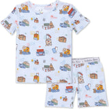 Vintage Suitcases Kids Pajama Short Set