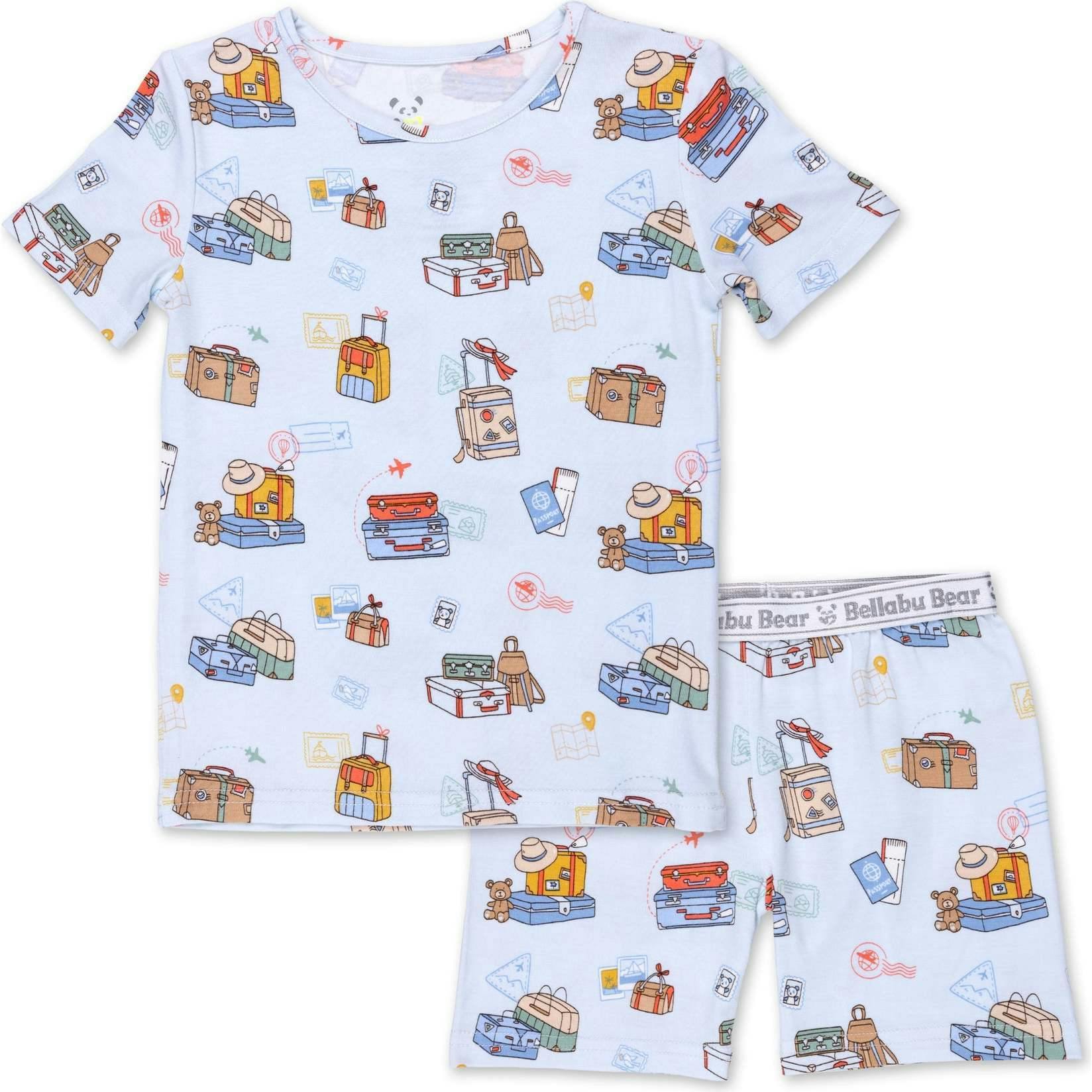 Vintage Suitcases Kids Pajama Short Set
