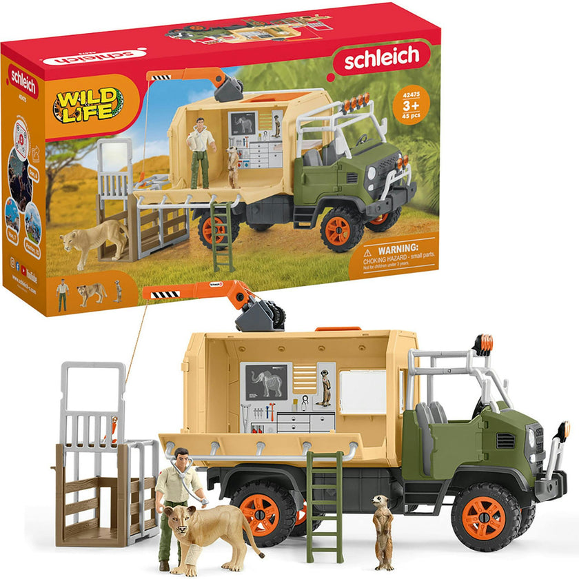 Schleich Wild Life: Animal Rescue Large Truck - 10pc Playset