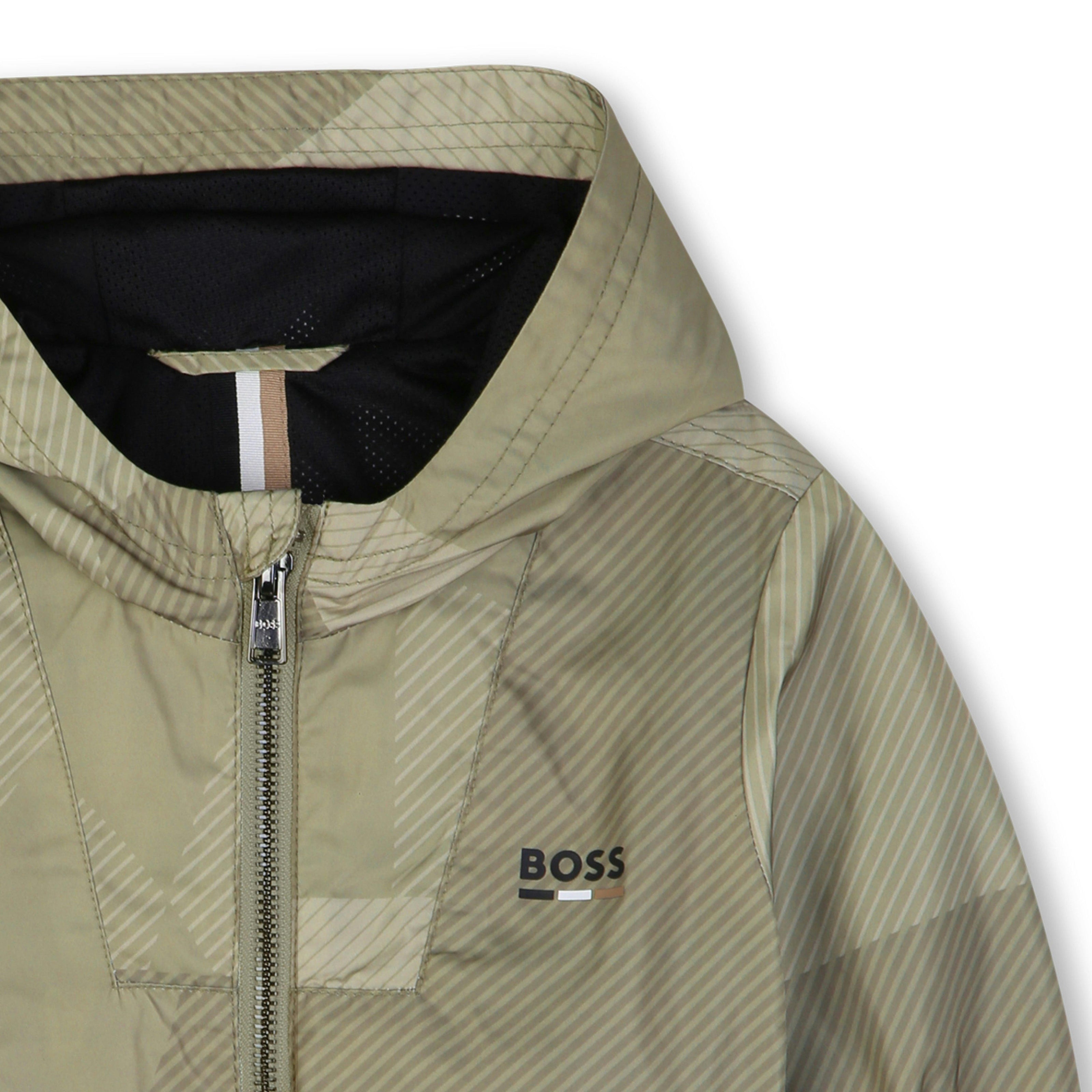Geometric Pattern Hooded Jacket