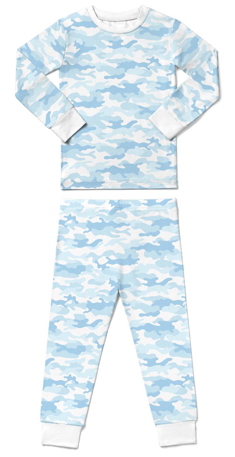 Kids Pajamas - Light Blue Camo