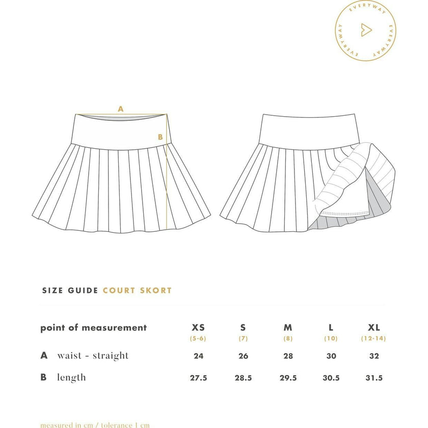 Pleated Court Skort, Blue