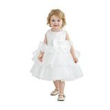 White Altheira Bow Ruffle Dress