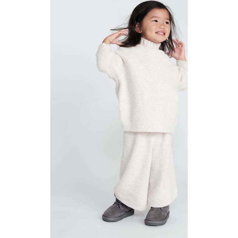 Baby Girls Fuzzy Wide Leg Relaxed Fit Pants