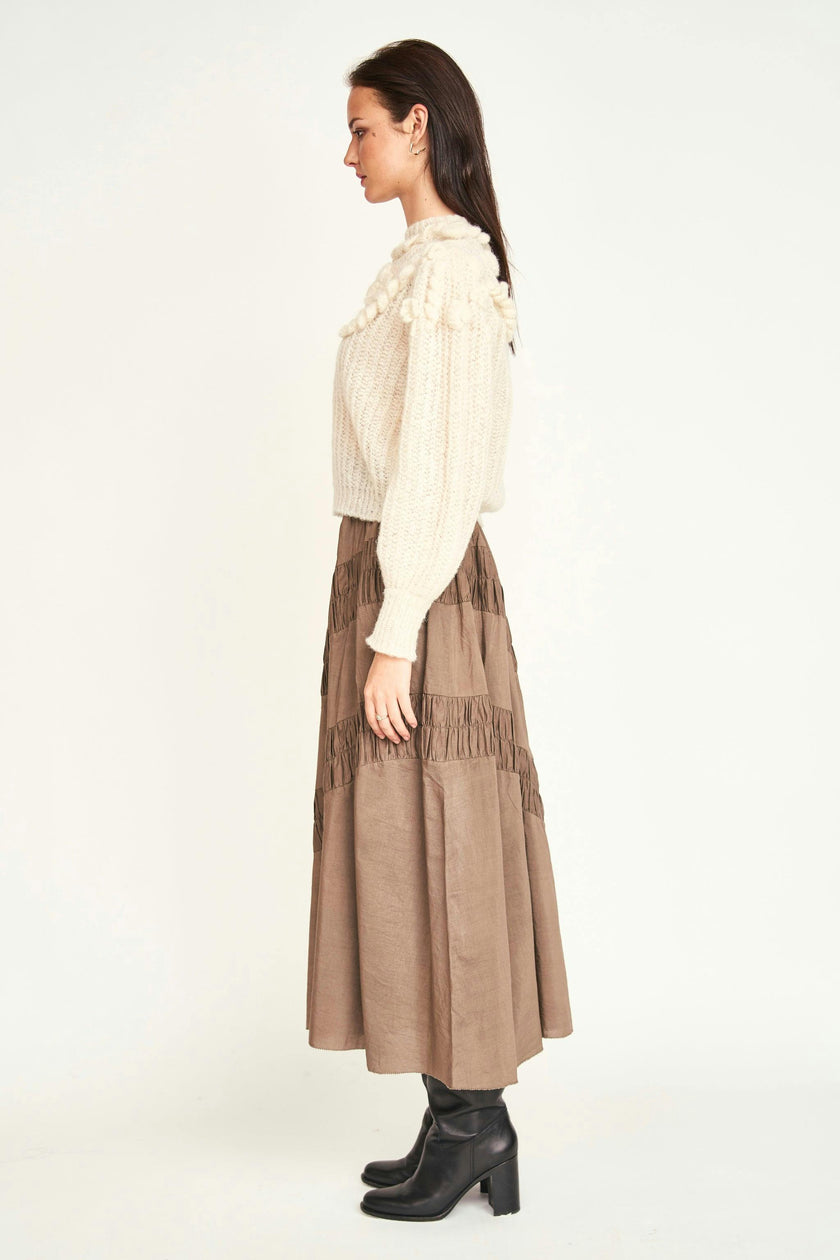 Moritz Embroidered Pullover in Alabaster
