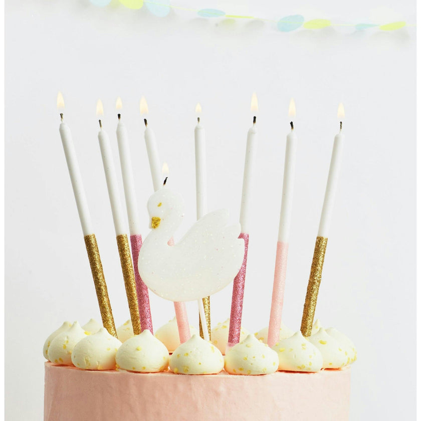 Multicolor Dipped Glitter Candles