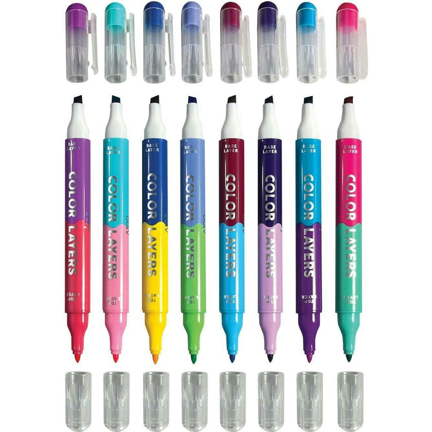Color Layers Double Ended Layering Markers - Set of 8