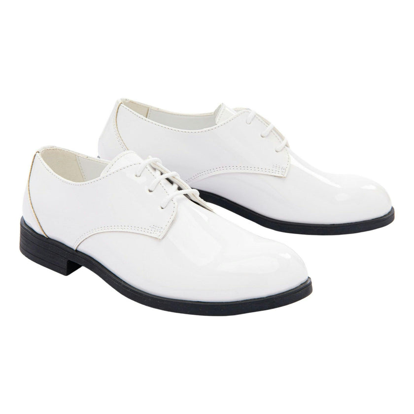 White Patent Lace Dress Shoes