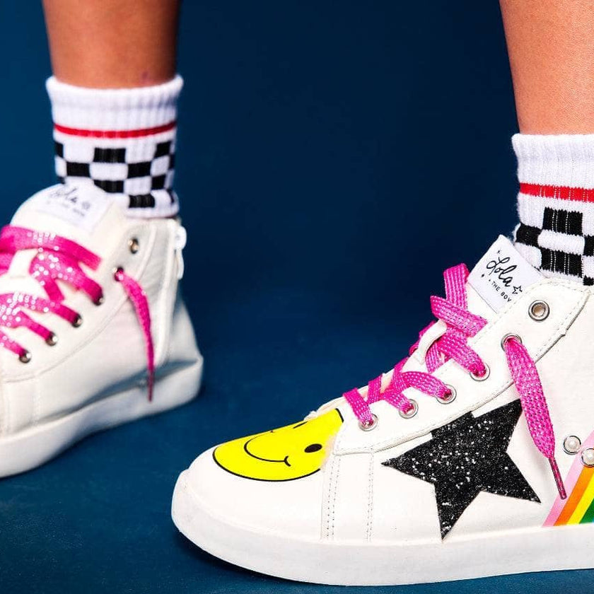 Rainbow Smiley Hi Top Sneaker