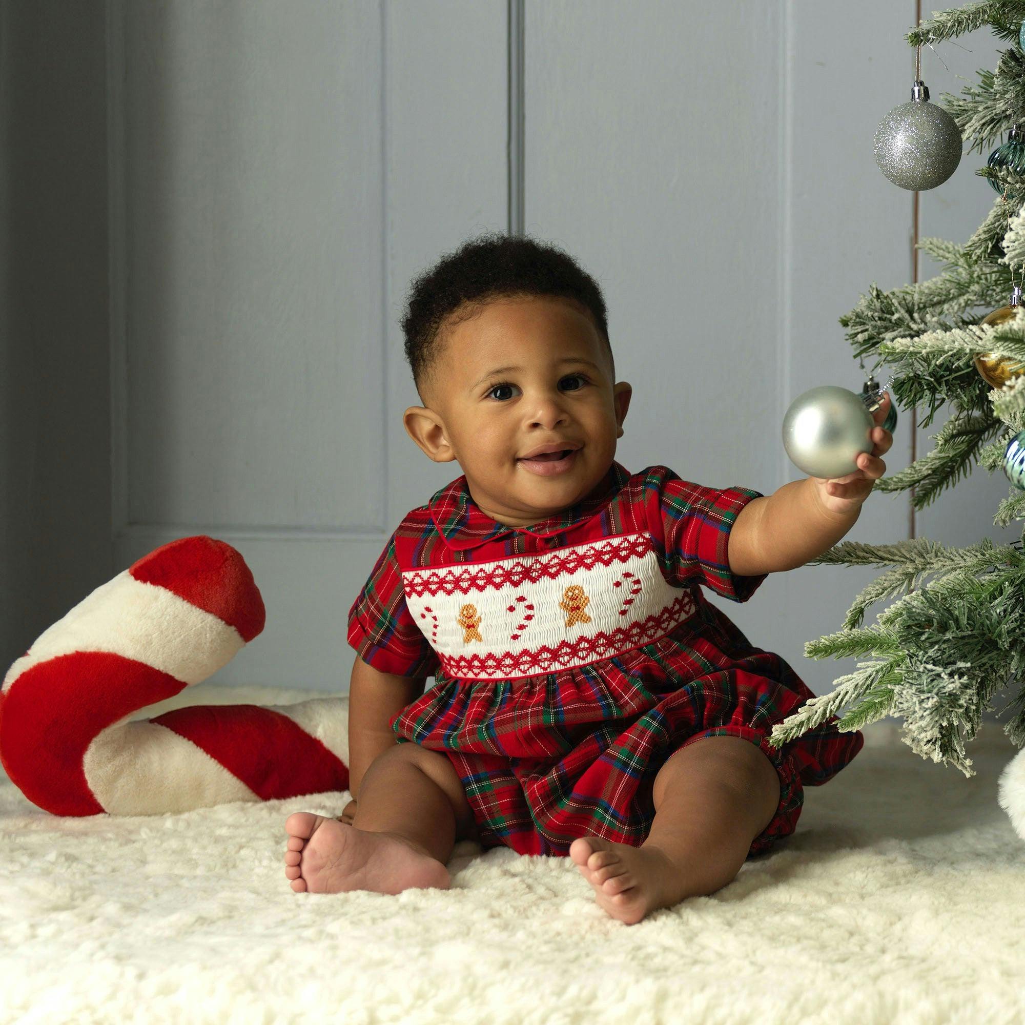 Gingerbread Smocked Babysuit