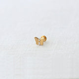 Butterfly Crystal Titanium Flat Back Stud Earring