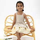 Solid Muslin French Oak - Peplum Tank with Smocked Back