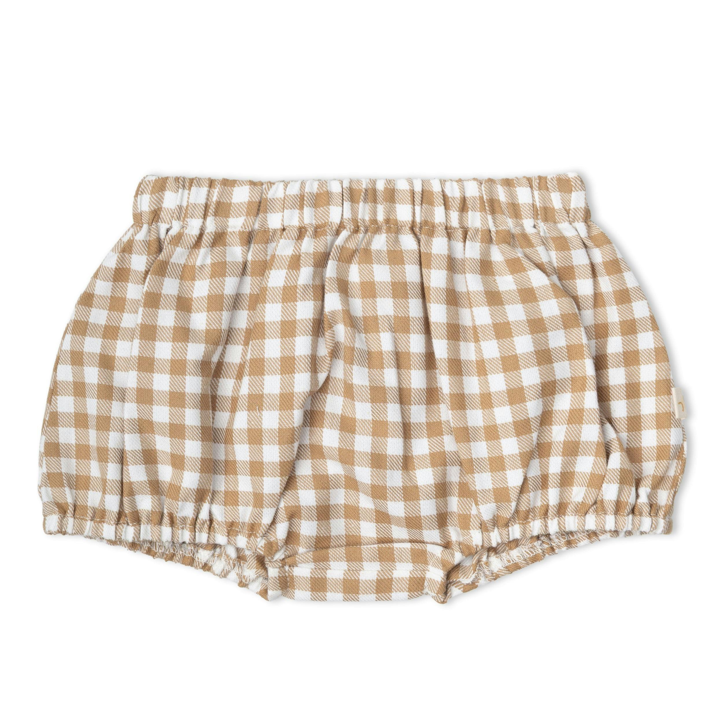 Organic Peter Pan Collar Dress - Oat Gingham