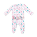 Bow Trellis Tree - 2 Way Ruffle Back Zipper Footie