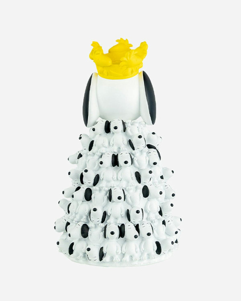 Snoopy KING with Mini Snoopies on Cape & Woodstock as Crown White & Yellow 17in