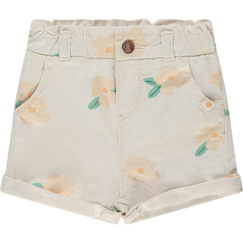 Paperbag Waist Floral Print Short Print