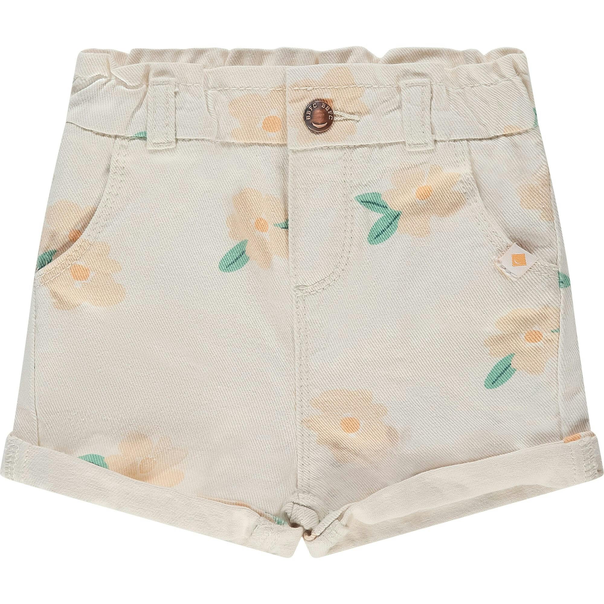 Paperbag Waist Floral Print Short Print