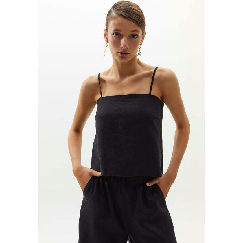 Cape Linen Pants - Black