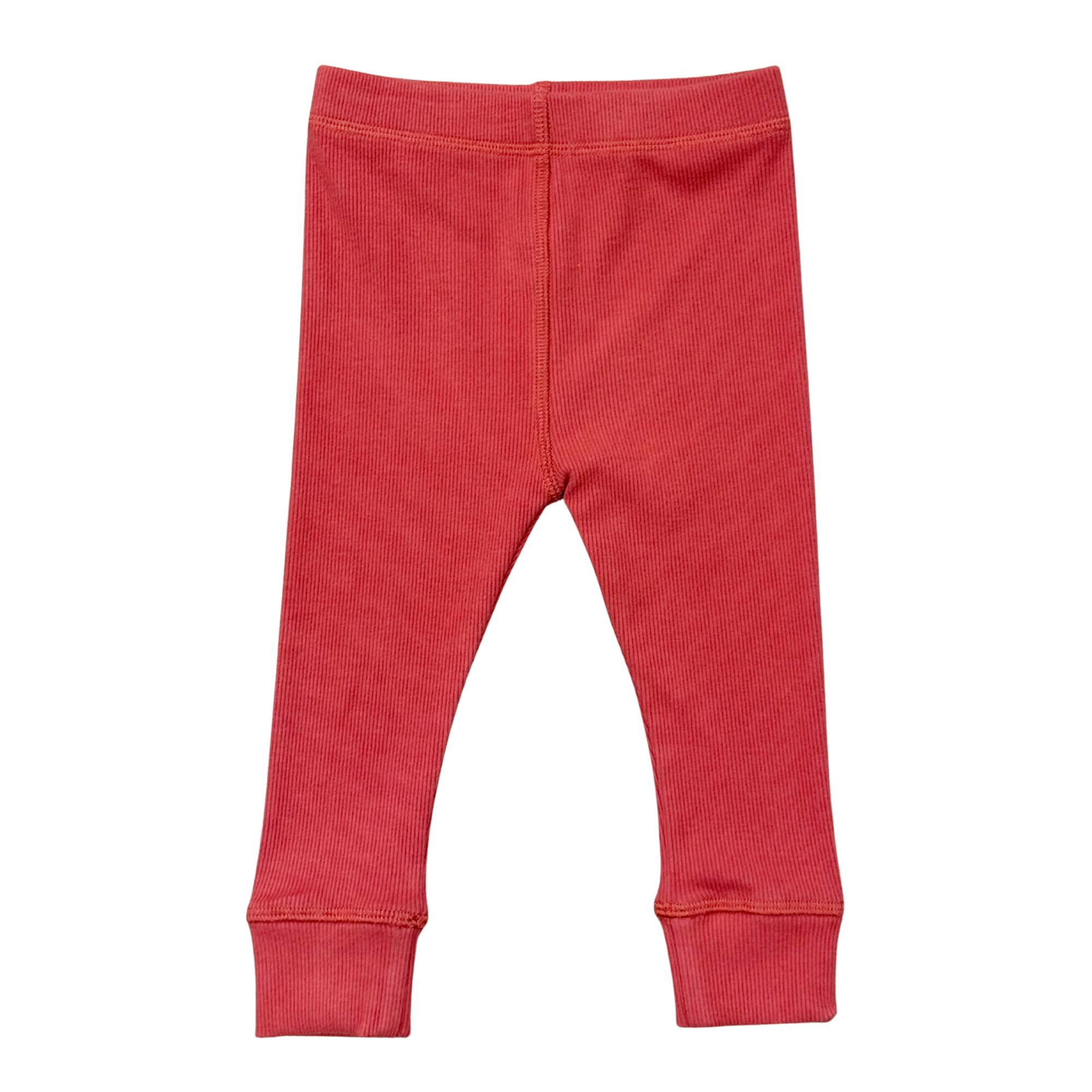 Girls Ribbed Leggings in Dusty Cedar