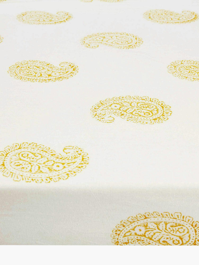 Block-Printed Cotton Fitted Crib Sheet