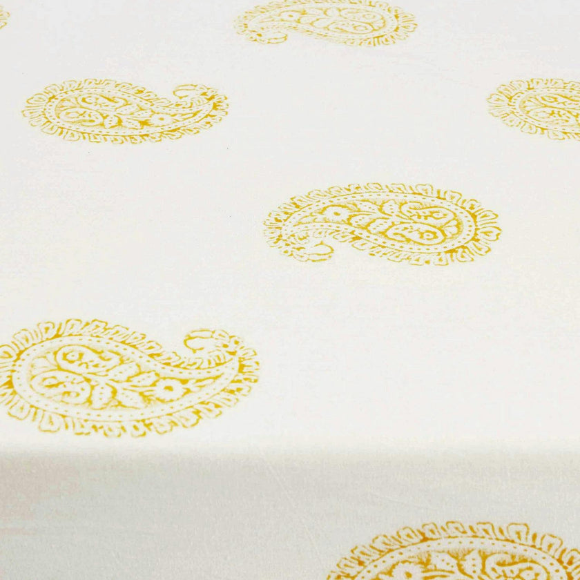 Block-Printed Cotton Fitted Crib Sheet