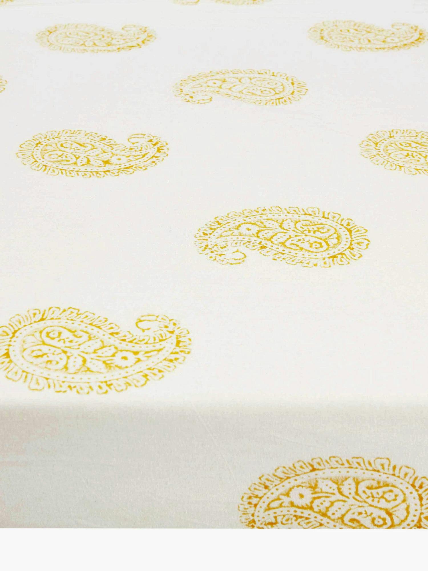 Block-Printed Cotton Fitted Crib Sheet