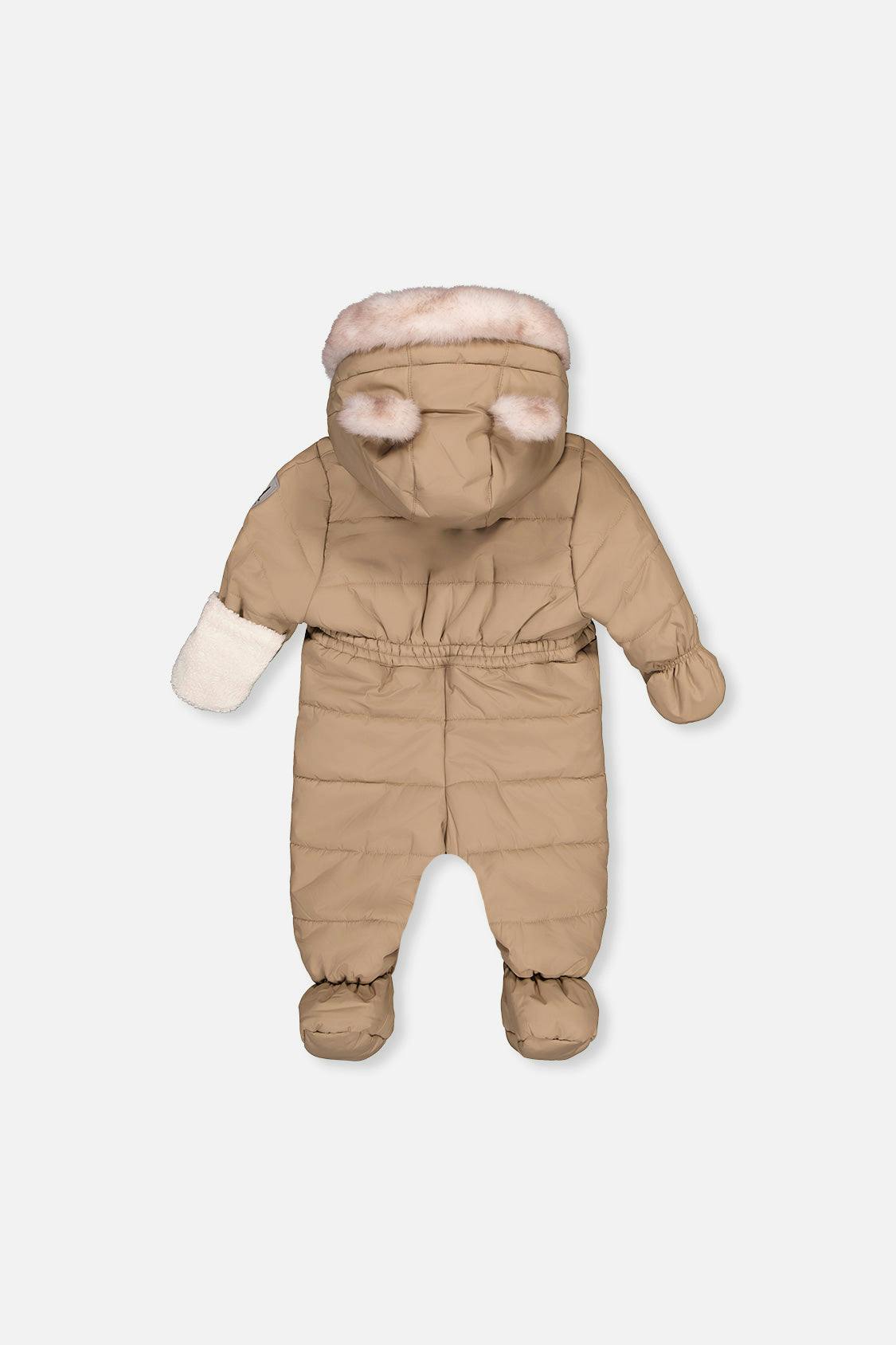 Baby One Piece Snowsuit For Car Seats Taupe