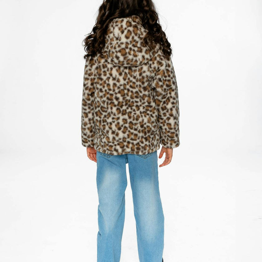 Reversible Mid-Season Jacket Pink And Leopard