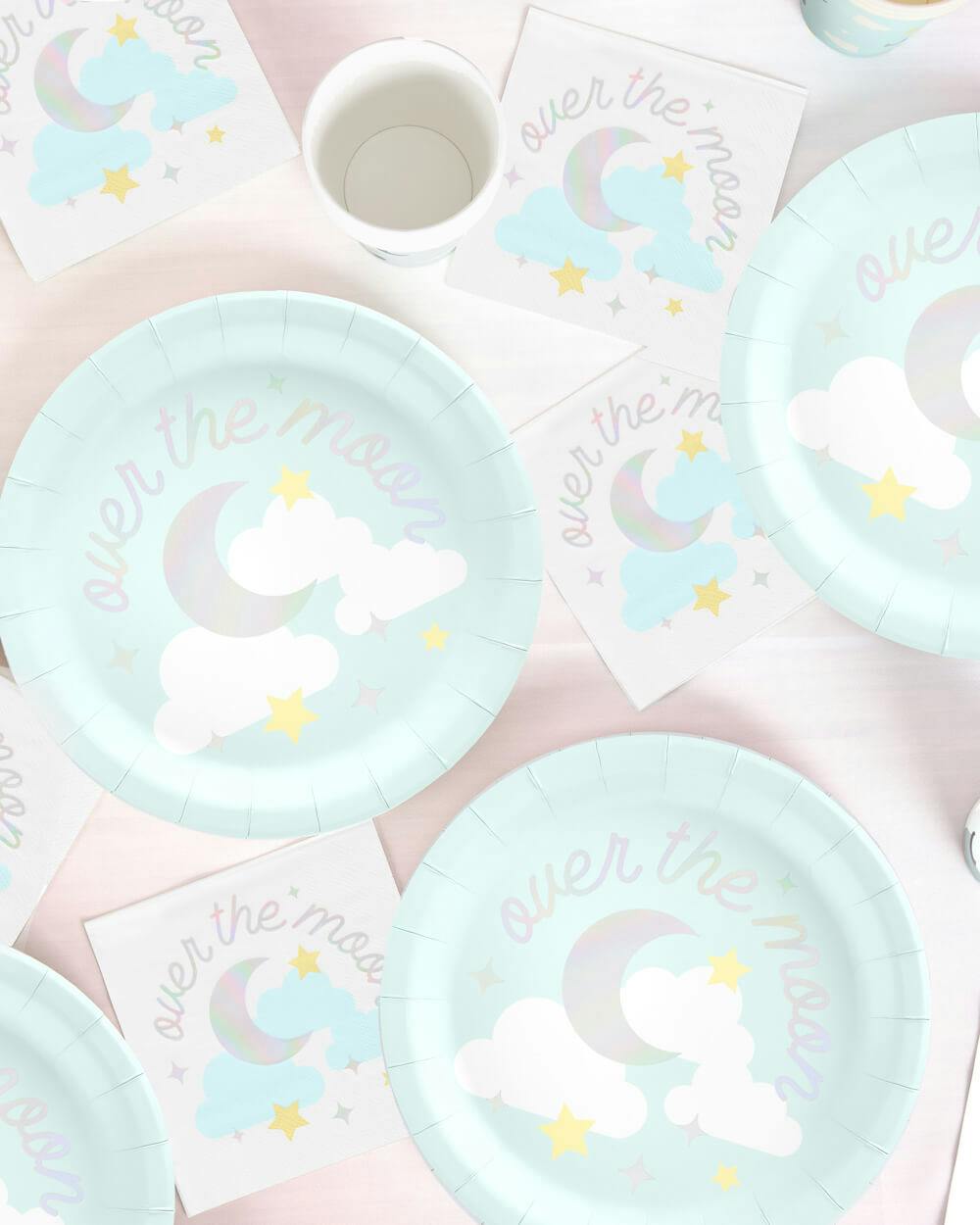 Over the Moon Plates - 25 paper plates