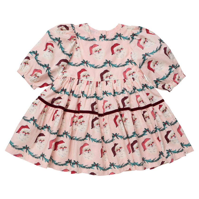 Girls Maribelle Dress - Santa Garland
