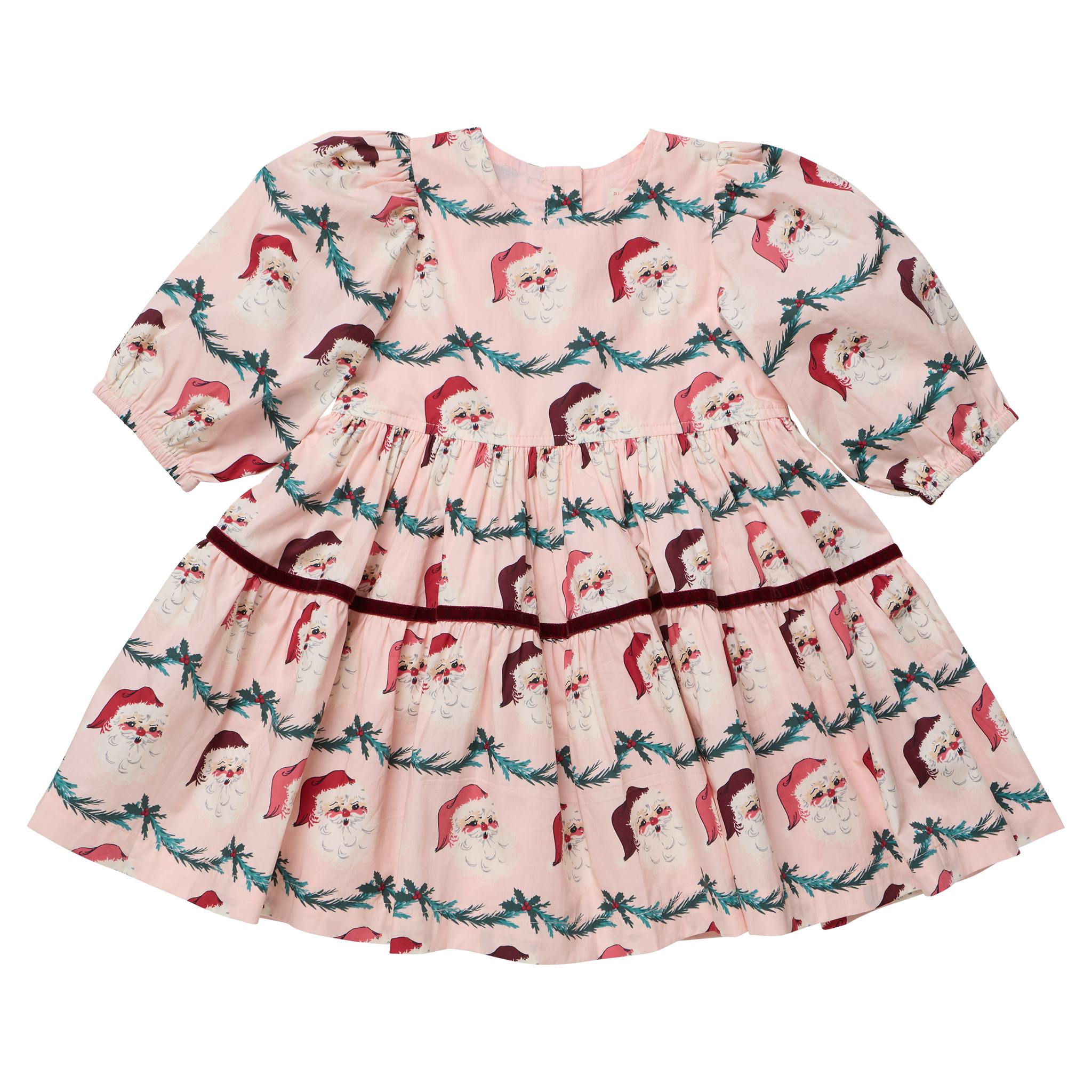 Girls Maribelle Dress - Santa Garland