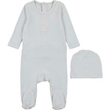 Velour Embroidered Footie
