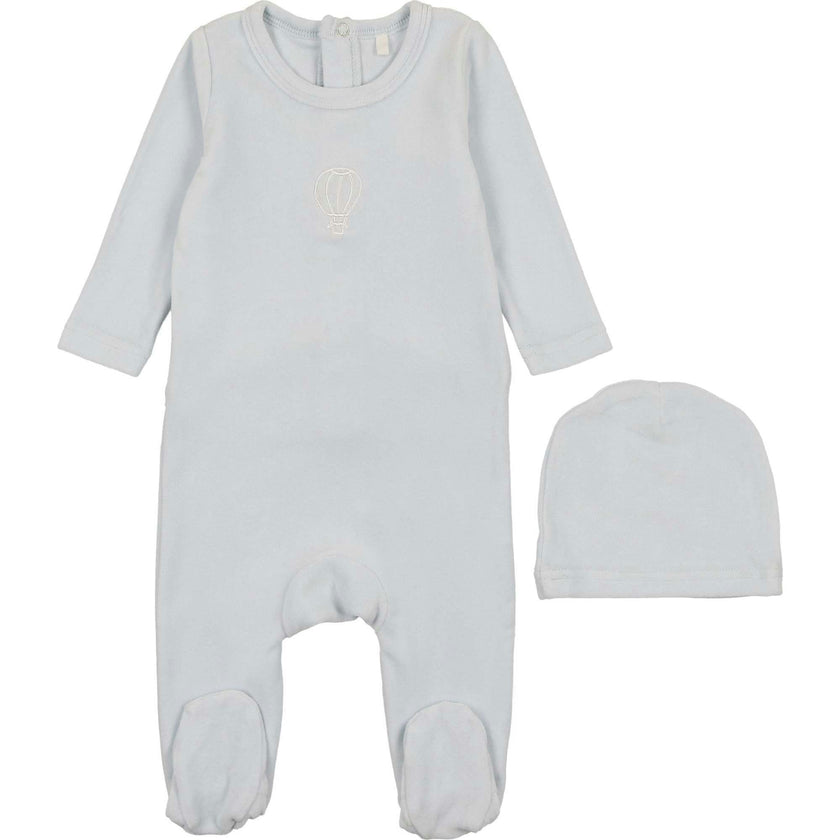 Velour Embroidered Footie