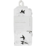 Organic Cotton Muslin Swaddle Blanket - Swallows