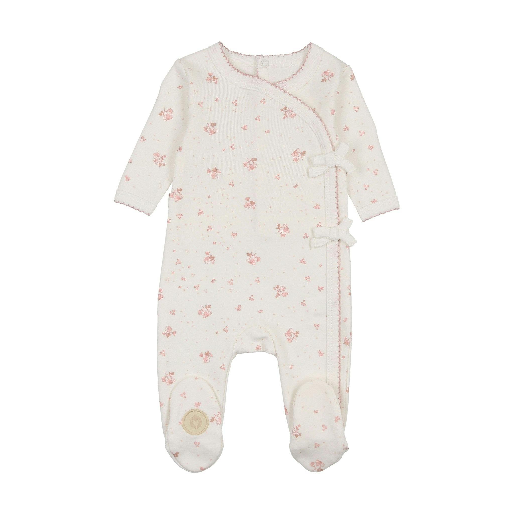 Scattered Blossoms Footie Barely Pink